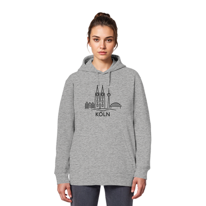 Köln Skyline (großer Druck auf der Brust) - Organic Basic Hoodie