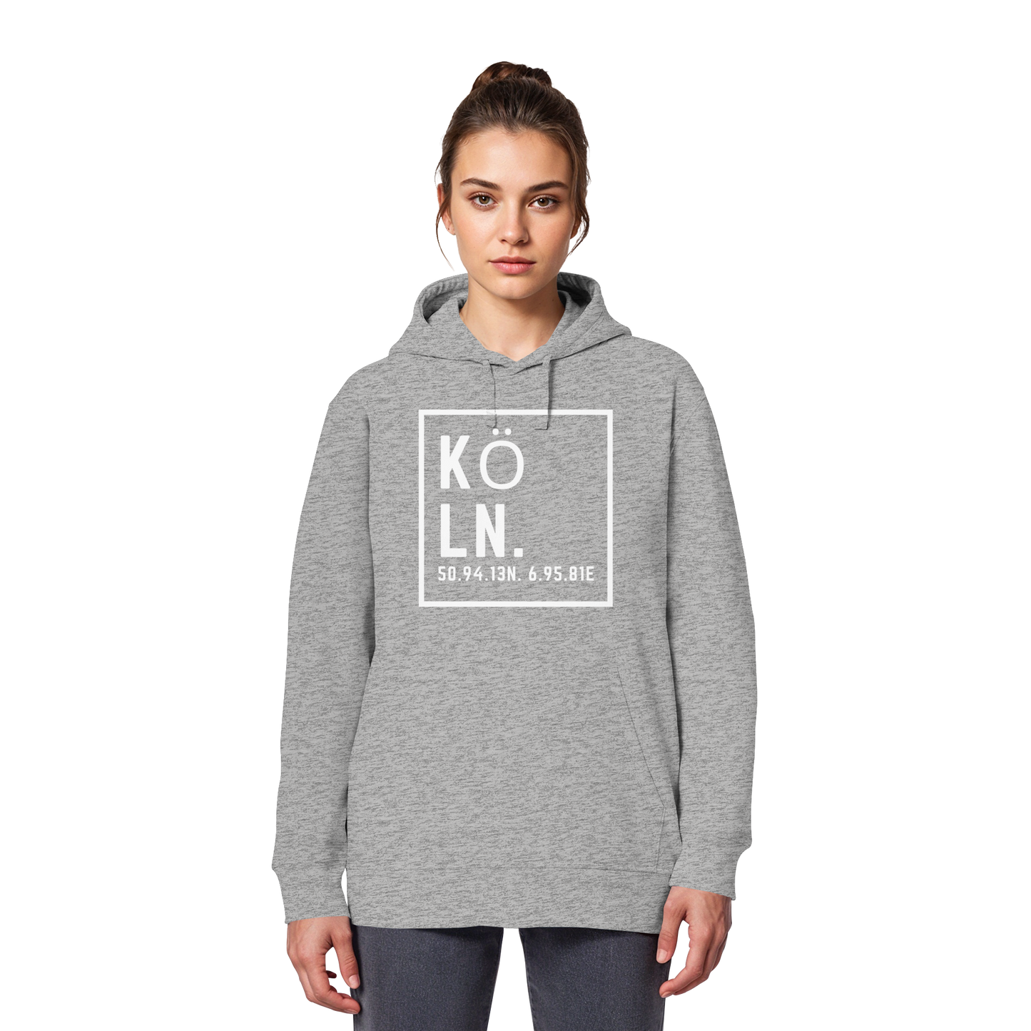 Köln Koordinaten (großer Druck auf der Brust) - Organic Basic Hoodie