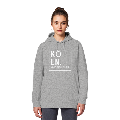 Köln Koordinaten (großer Druck auf der Brust) - Organic Basic Hoodie