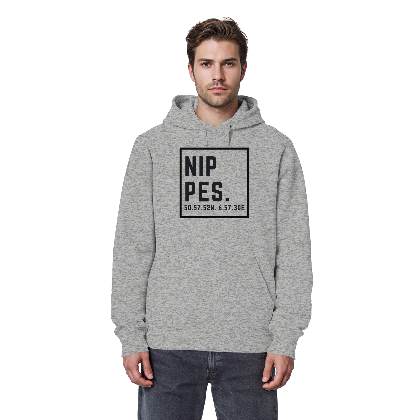 Nippes Koordinaten (großer Druck auf der Brust) - Organic Basic Hoodie
