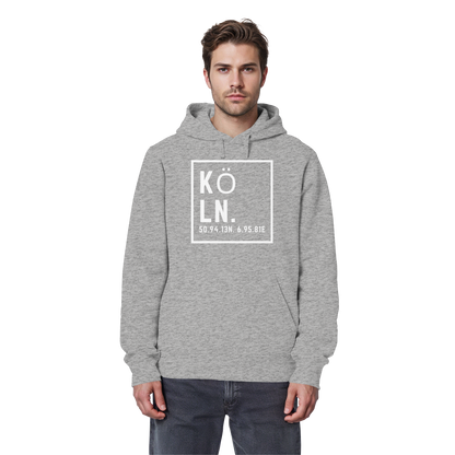 Köln Koordinaten (großer Druck auf der Brust) - Organic Basic Hoodie