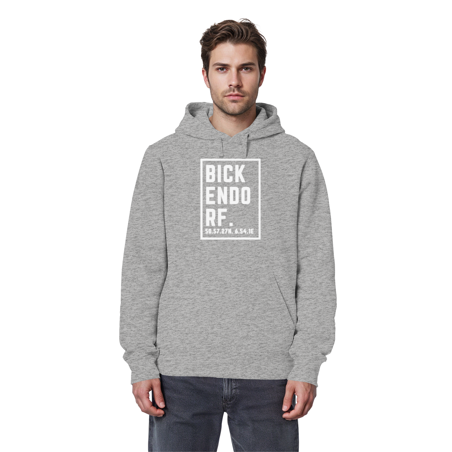 Bickendorf Koordinaten (großer Druck auf der Brust) - Organic Basic Hoodie
