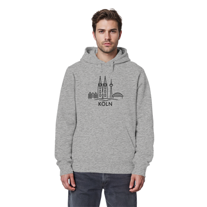 Köln Skyline (großer Druck auf der Brust) - Organic Basic Hoodie