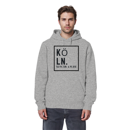 Köln Koordinaten (großer Druck auf der Brust) - Organic Basic Hoodie