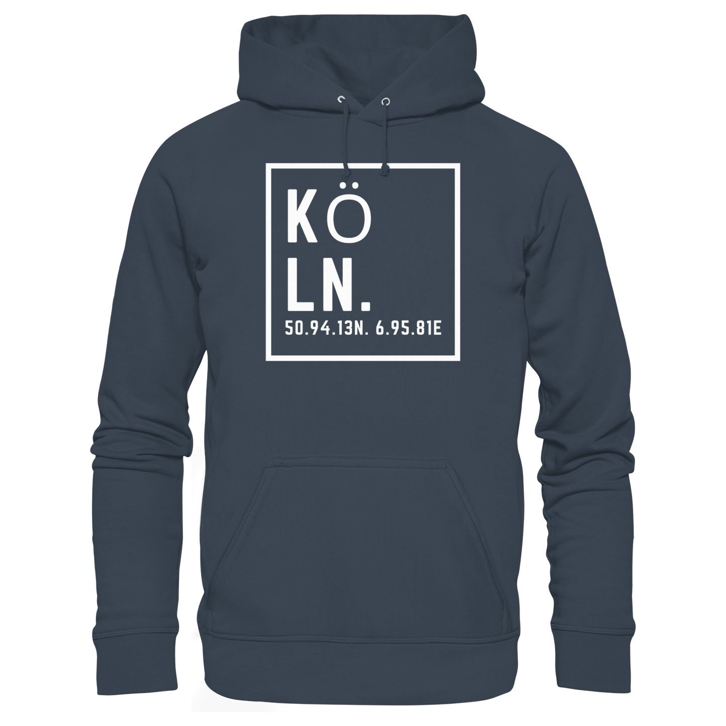 Köln Koordinaten (großer Druck auf der Brust) - Organic Basic Hoodie