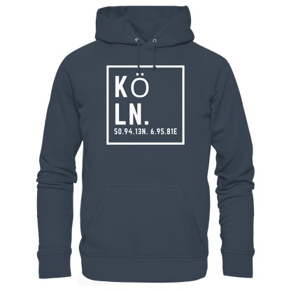 Köln Koordinaten (großer Druck auf der Brust) - Organic Basic Hoodie