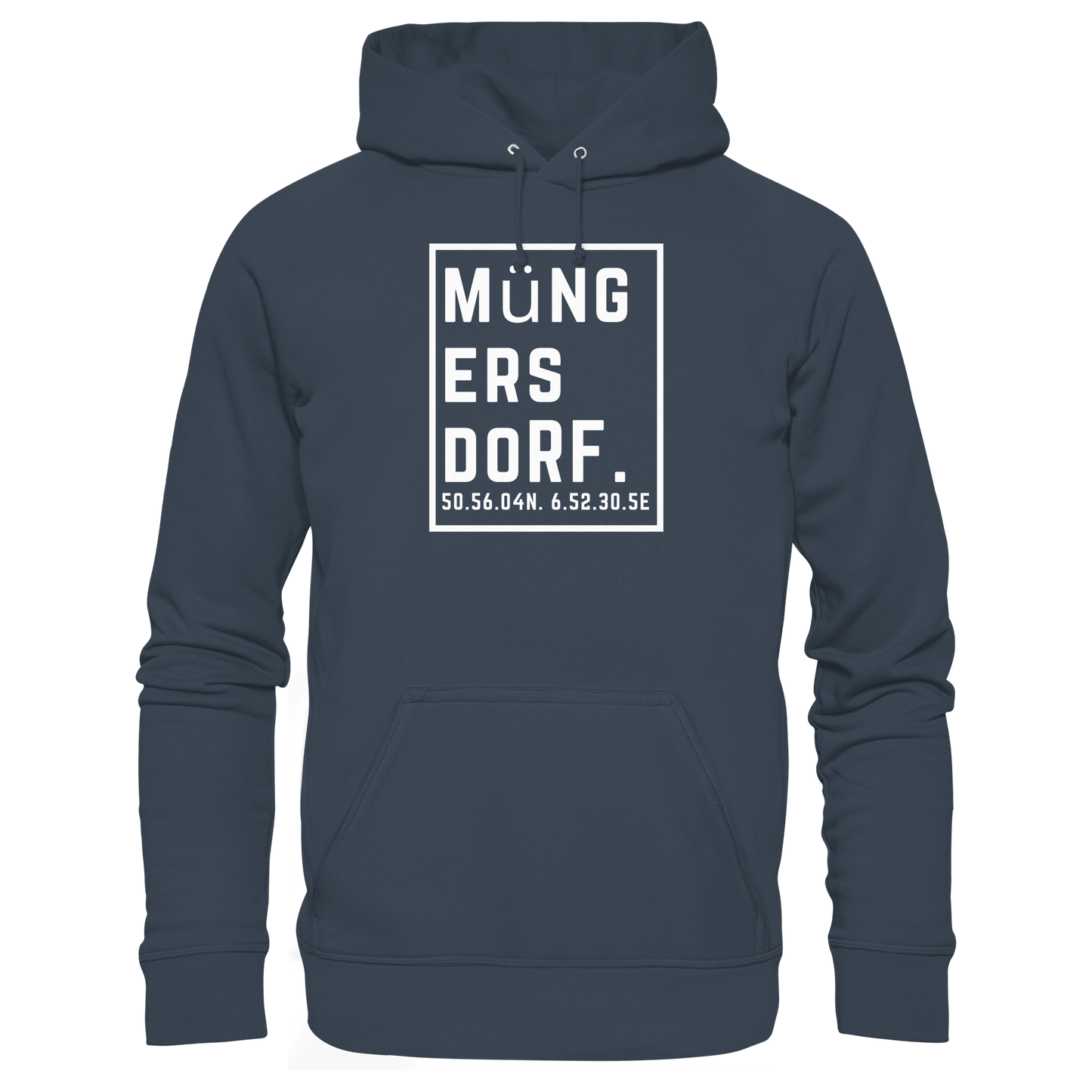 Müngersdorf Koordinaten (großer Druck auf der Brust) - Organic Basic Hoodie