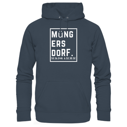 Müngersdorf Koordinaten (großer Druck auf der Brust) - Organic Basic Hoodie