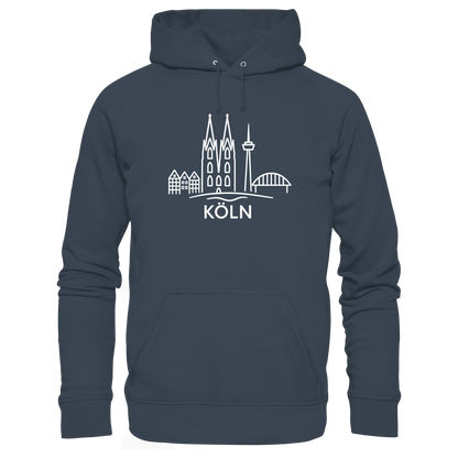Köln Skyline (großer Druck auf der Brust) - Organic Basic Hoodie