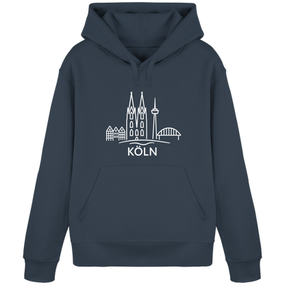 Köln Skyline (großer Druck auf der Brust) - Organic Basic Hoodie
