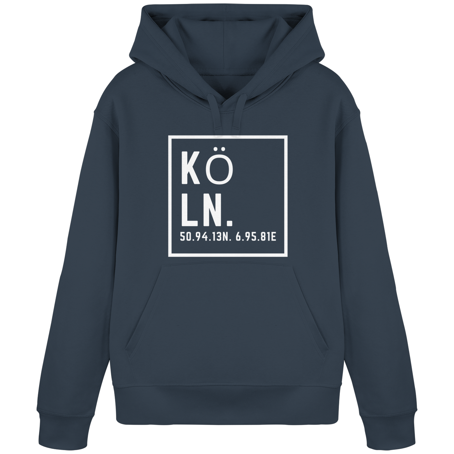 Köln Koordinaten (großer Druck auf der Brust) - Organic Basic Hoodie