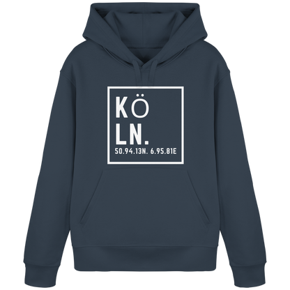 Köln Koordinaten (großer Druck auf der Brust) - Organic Basic Hoodie