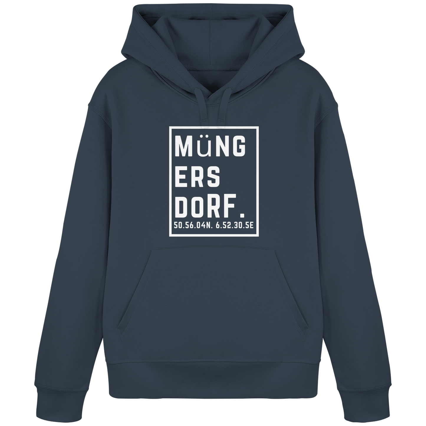 Müngersdorf Koordinaten (großer Druck auf der Brust) - Organic Basic Hoodie