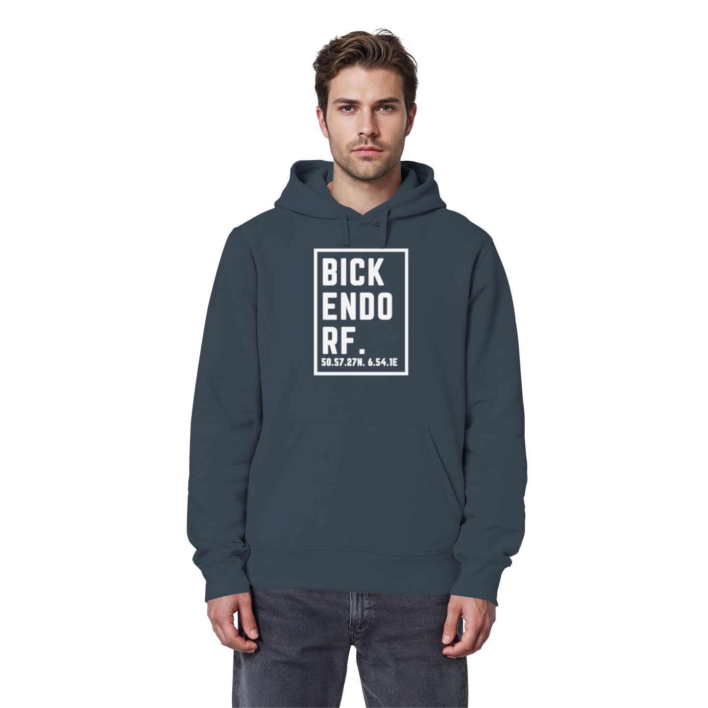 Bickendorf Koordinaten (großer Druck auf der Brust) - Organic Basic Hoodie