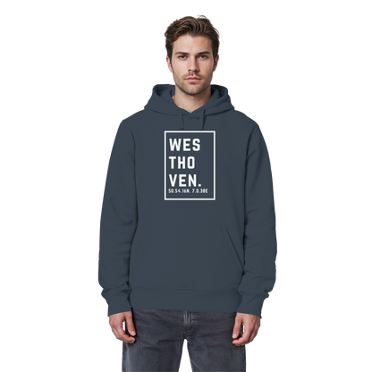 Westhoven Koordinaten (großer Druck auf der Brust) - Organic Basic Hoodie