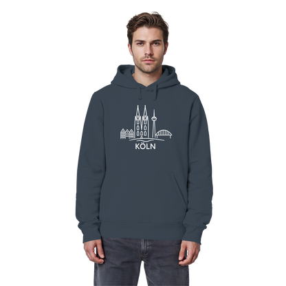 Köln Skyline (großer Druck auf der Brust) - Organic Basic Hoodie