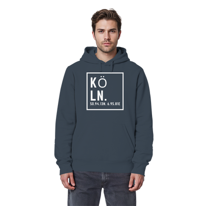 Köln Koordinaten (großer Druck auf der Brust) - Organic Basic Hoodie