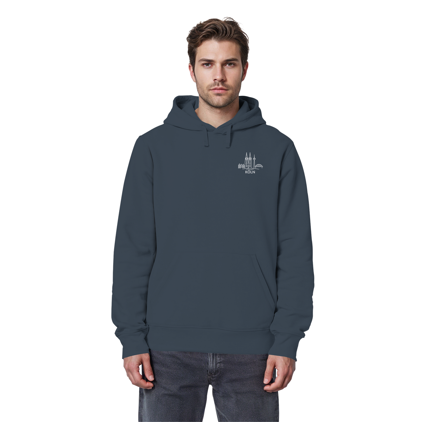 Köln Skyline Stick - Organic Basic Hoodie