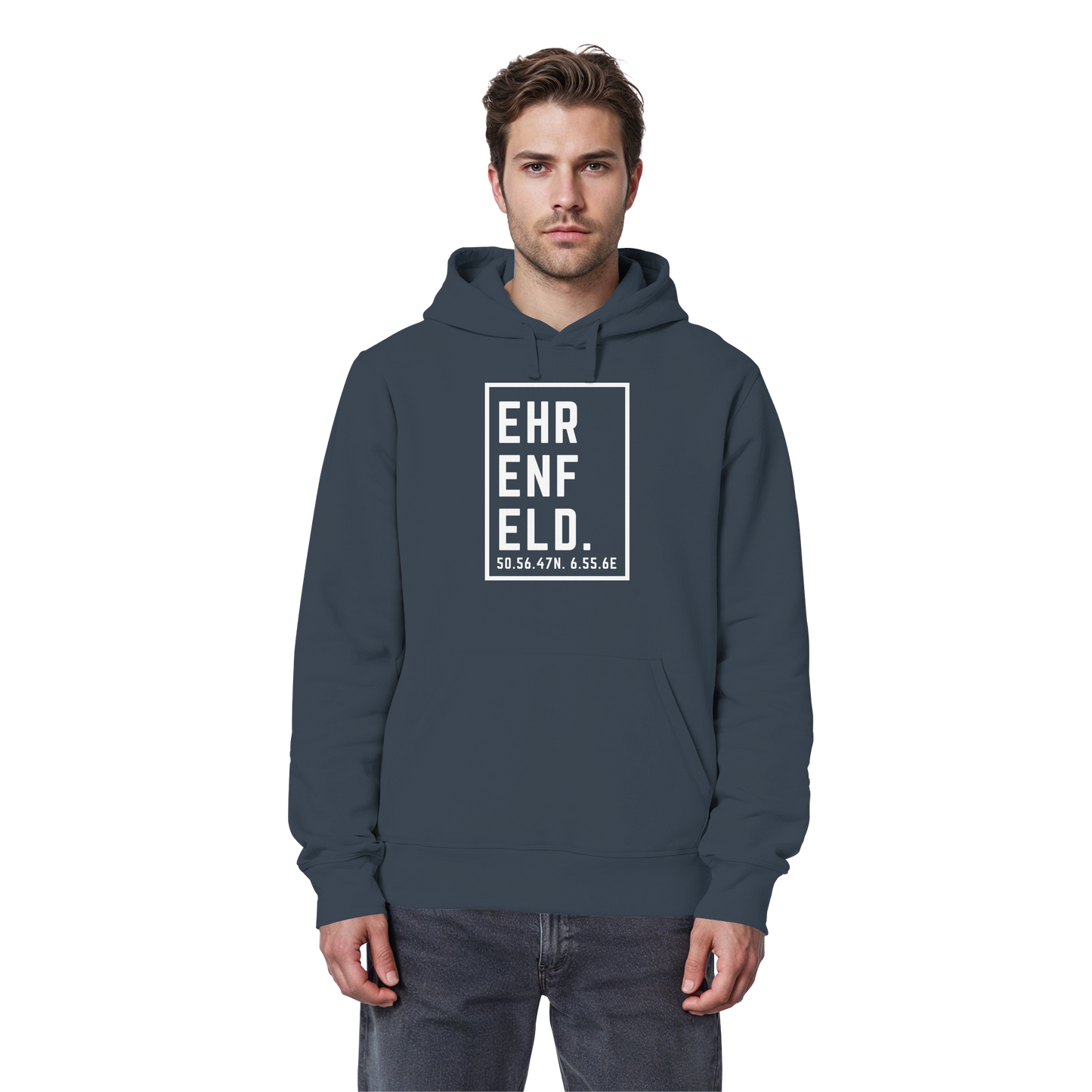 Ehrenfeld Koordinaten (großer Druck auf der Brust) - Organic Basic Hoodie
