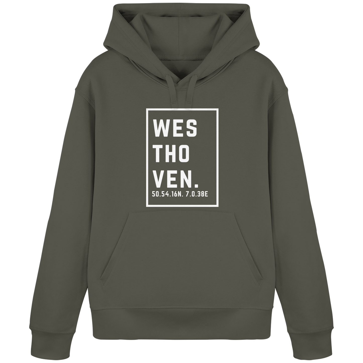 Westhoven Koordinaten (großer Druck auf der Brust) - Organic Basic Hoodie