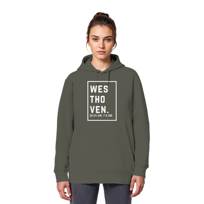 Westhoven Koordinaten (großer Druck auf der Brust) - Organic Basic Hoodie