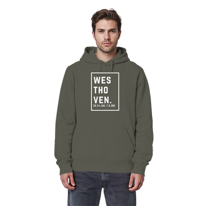 Westhoven Koordinaten (großer Druck auf der Brust) - Organic Basic Hoodie