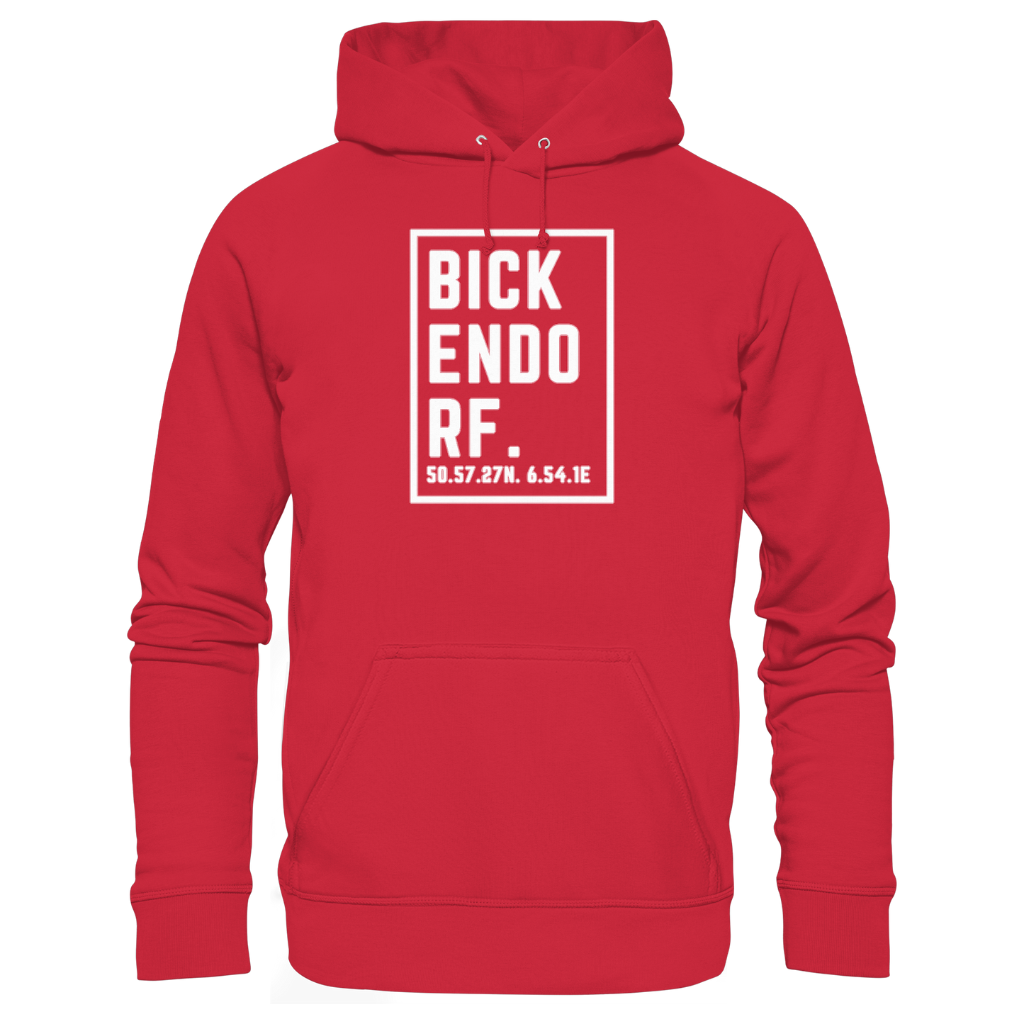 Bickendorf Koordinaten (großer Druck auf der Brust) - Organic Basic Hoodie