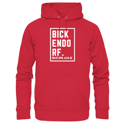 Bickendorf Koordinaten (großer Druck auf der Brust) - Organic Basic Hoodie