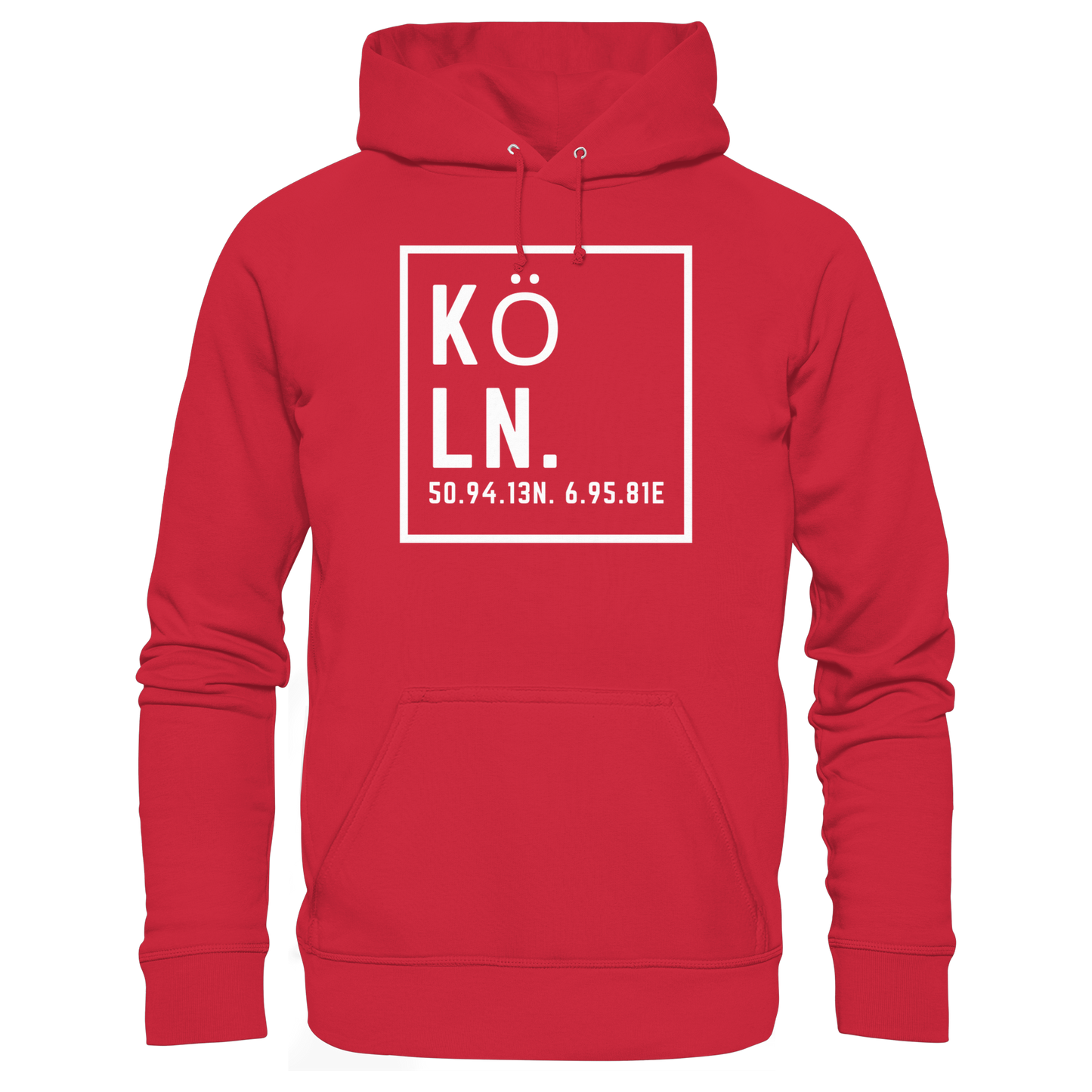 Köln Koordinaten (großer Druck auf der Brust) - Organic Basic Hoodie