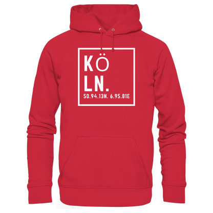 Köln Koordinaten (großer Druck auf der Brust) - Organic Basic Hoodie