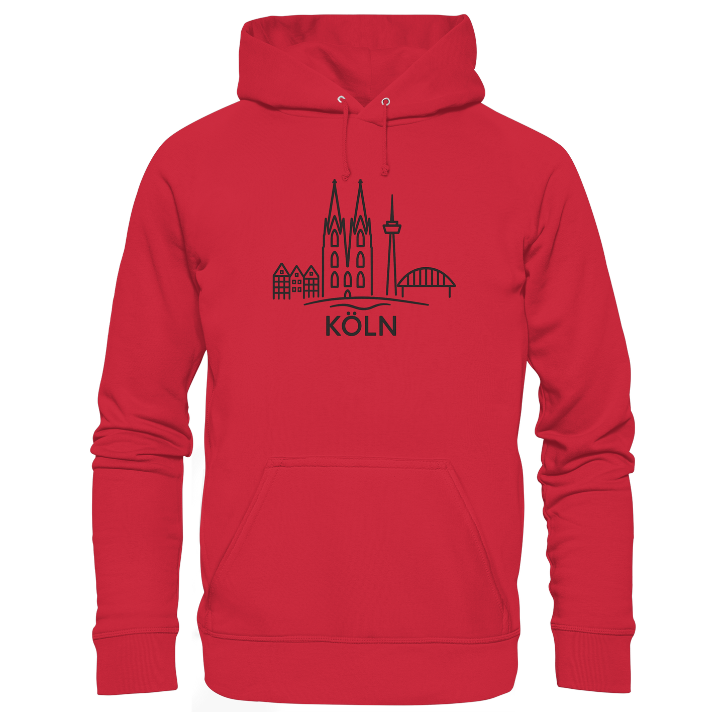 Köln Skyline (großer Druck auf der Brust) - Organic Basic Hoodie