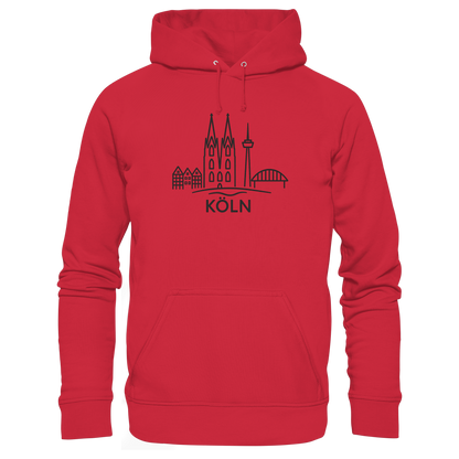 Köln Skyline (großer Druck auf der Brust) - Organic Basic Hoodie