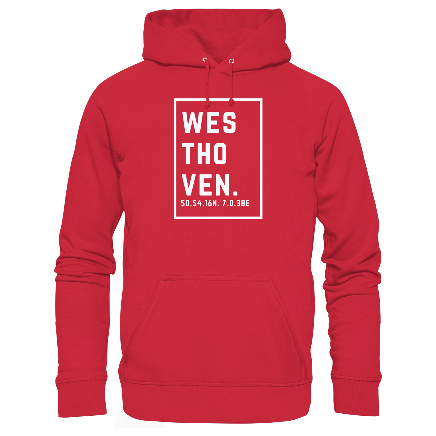 Westhoven Koordinaten (großer Druck auf der Brust) - Organic Basic Hoodie
