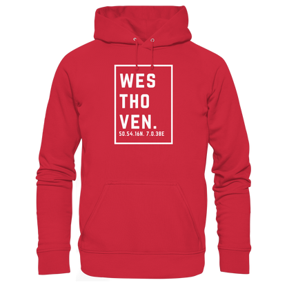 Westhoven Koordinaten (großer Druck auf der Brust) - Organic Basic Hoodie