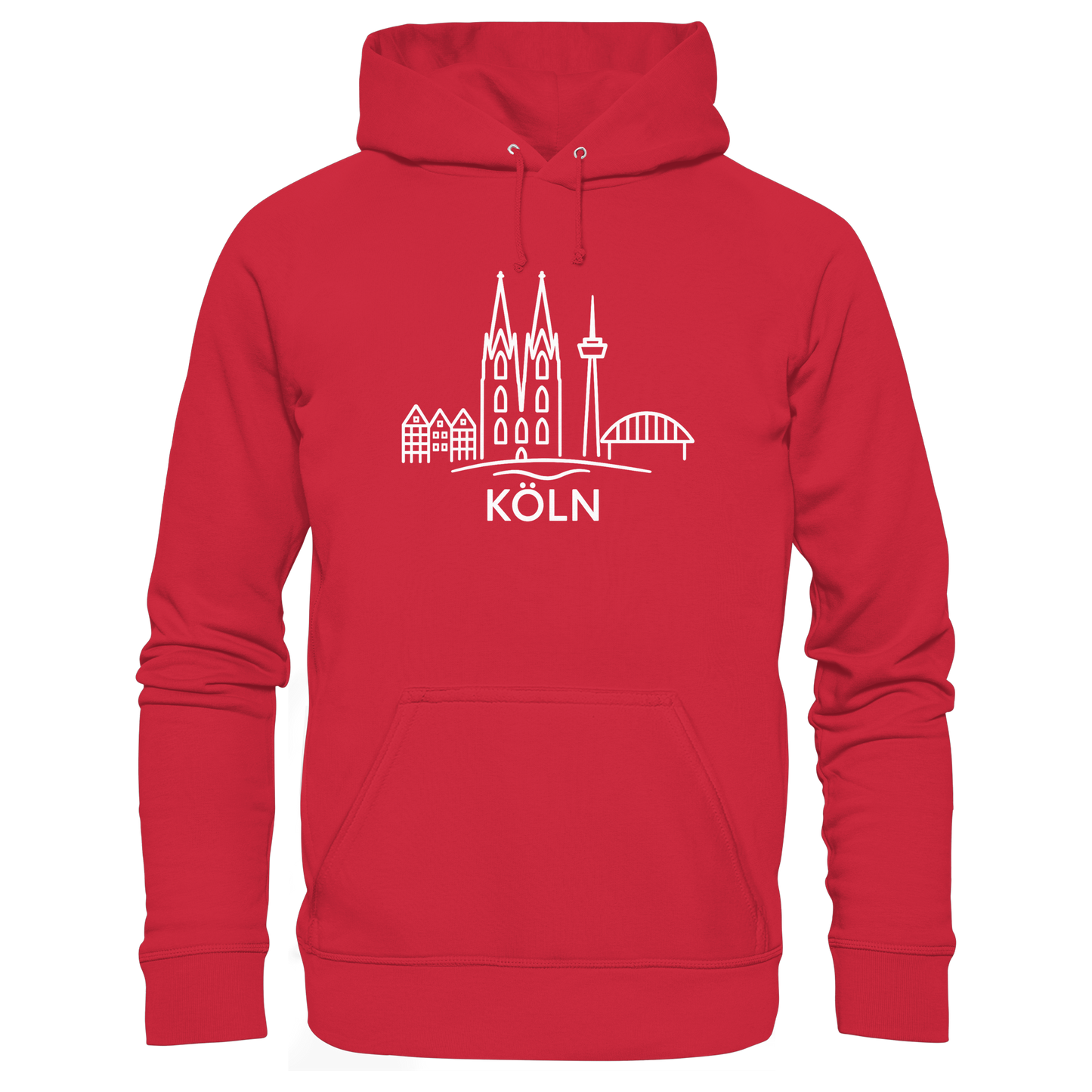 Köln Skyline (großer Druck auf der Brust) - Organic Basic Hoodie