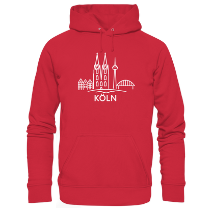 Köln Skyline (großer Druck auf der Brust) - Organic Basic Hoodie
