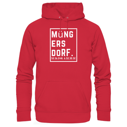 Müngersdorf Koordinaten (großer Druck auf der Brust) - Organic Basic Hoodie