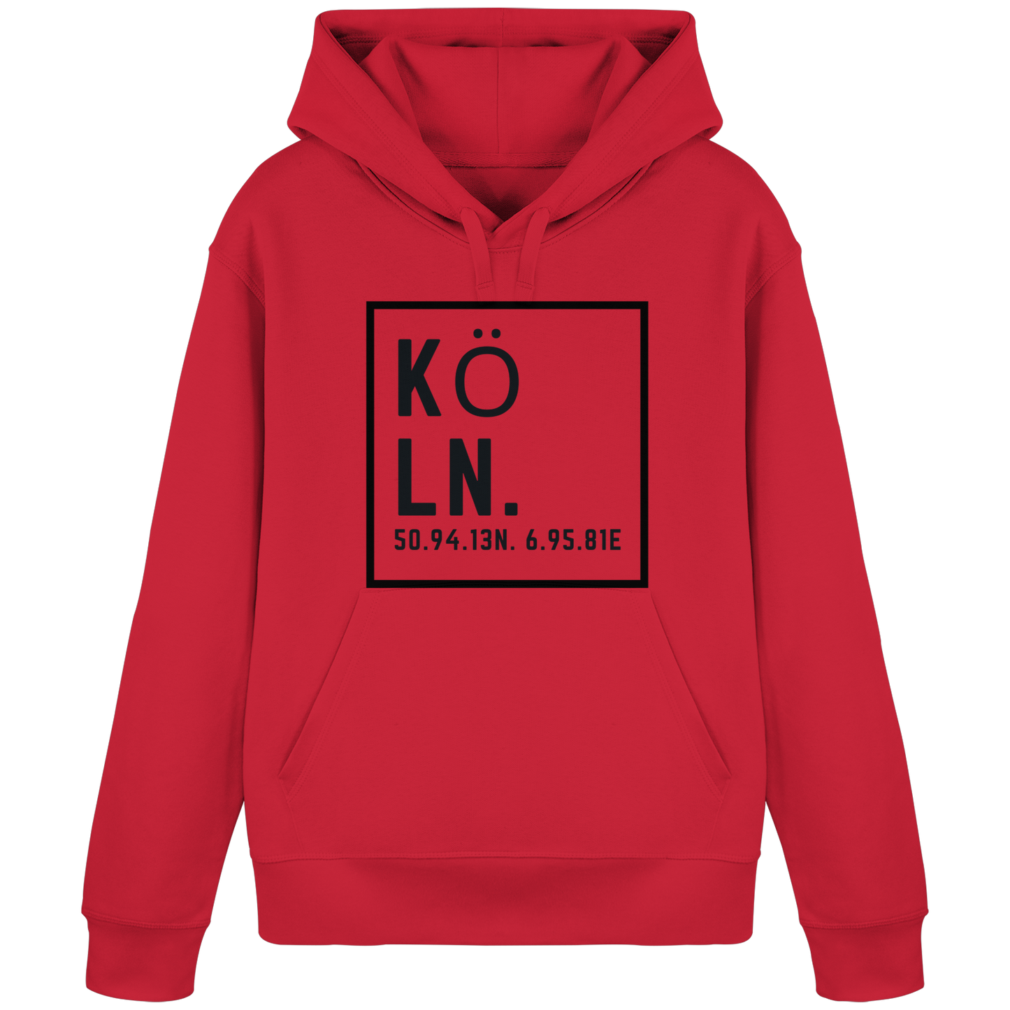 Köln Koordinaten (großer Druck auf der Brust) - Organic Basic Hoodie