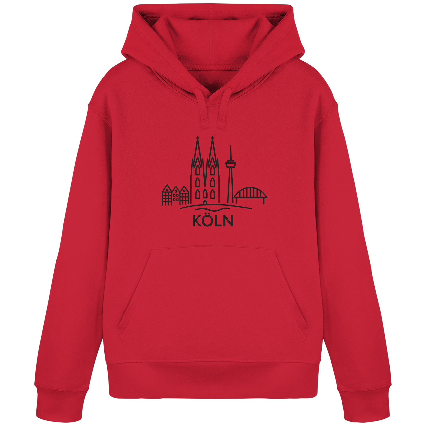 Köln Skyline (großer Druck auf der Brust) - Organic Basic Hoodie