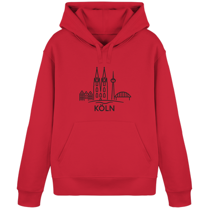Köln Skyline (großer Druck auf der Brust) - Organic Basic Hoodie