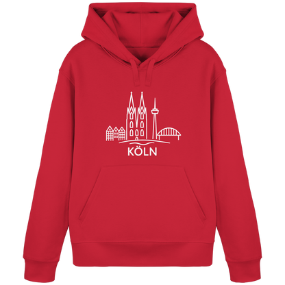 Köln Skyline (großer Druck auf der Brust) - Organic Basic Hoodie