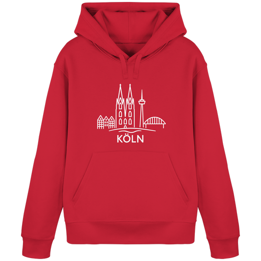 Köln Skyline (großer Druck auf der Brust) - Organic Basic Hoodie