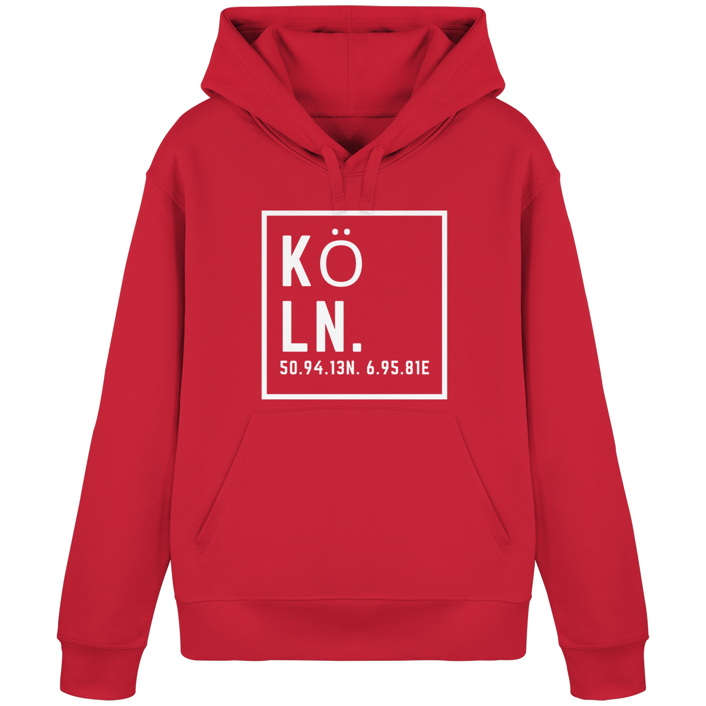 Köln Koordinaten (großer Druck auf der Brust) - Organic Basic Hoodie