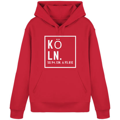 Köln Koordinaten (großer Druck auf der Brust) - Organic Basic Hoodie
