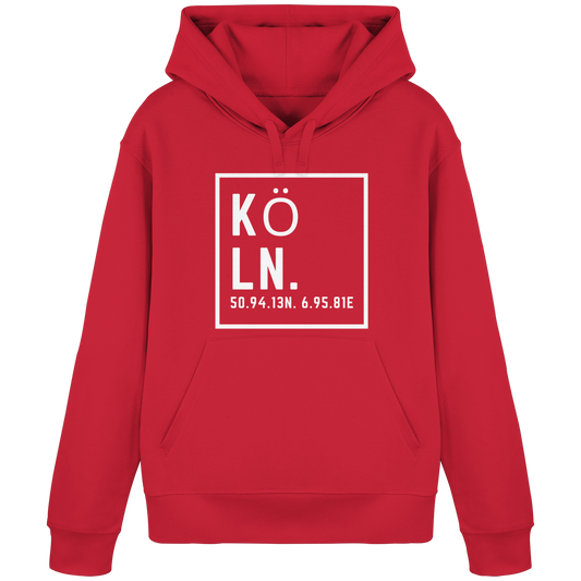 Köln Koordinaten (großer Druck auf der Brust) - Organic Basic Hoodie