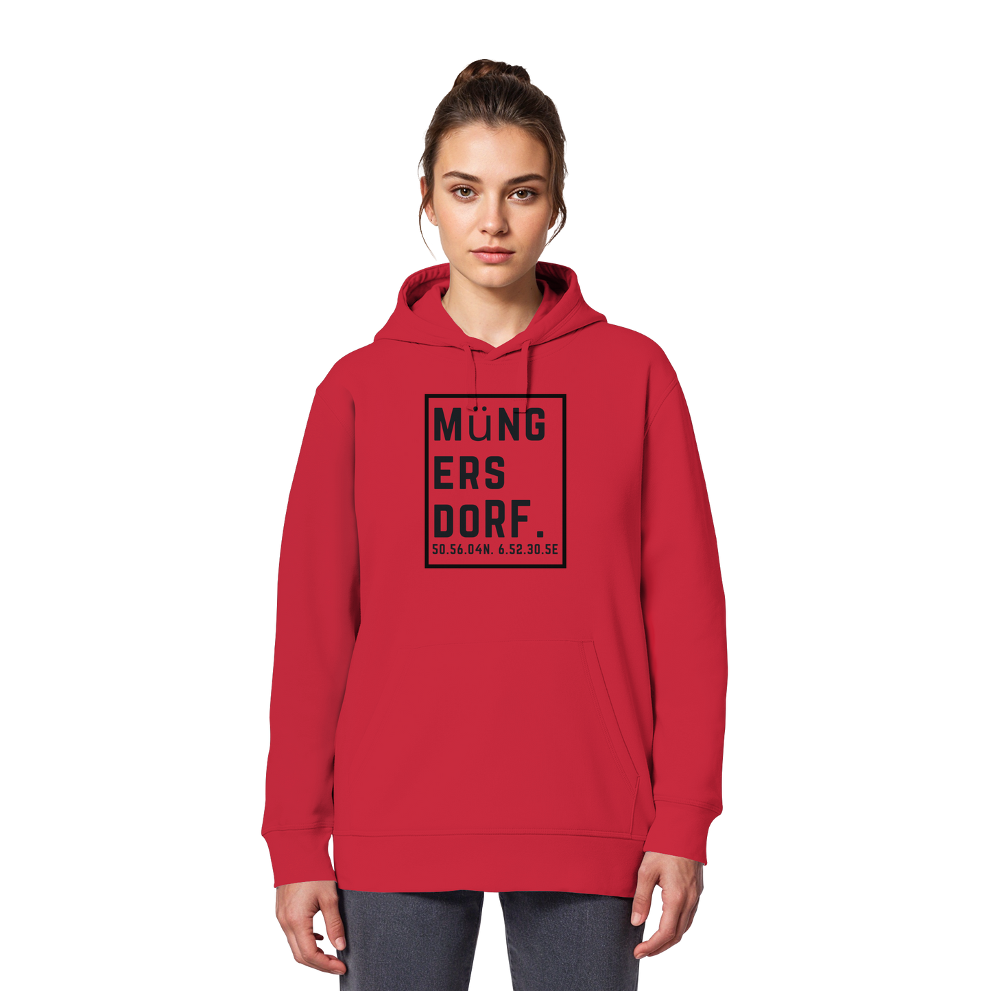 Müngersdorf Koordinaten (großer Druck auf der Brust) - Organic Basic Hoodie