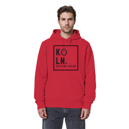 Köln Koordinaten (großer Druck auf der Brust) - Organic Basic Hoodie