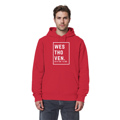 Westhoven Koordinaten (großer Druck auf der Brust) - Organic Basic Hoodie