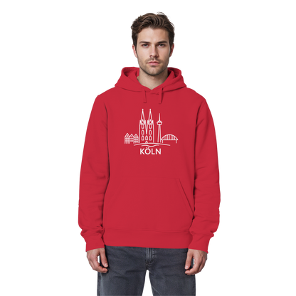 Köln Skyline (großer Druck auf der Brust) - Organic Basic Hoodie