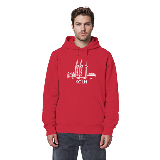 Köln Skyline (großer Druck auf der Brust) - Organic Basic Hoodie